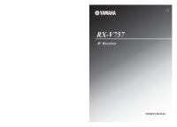 Yamaha RXV-757 - Owners Manual 
